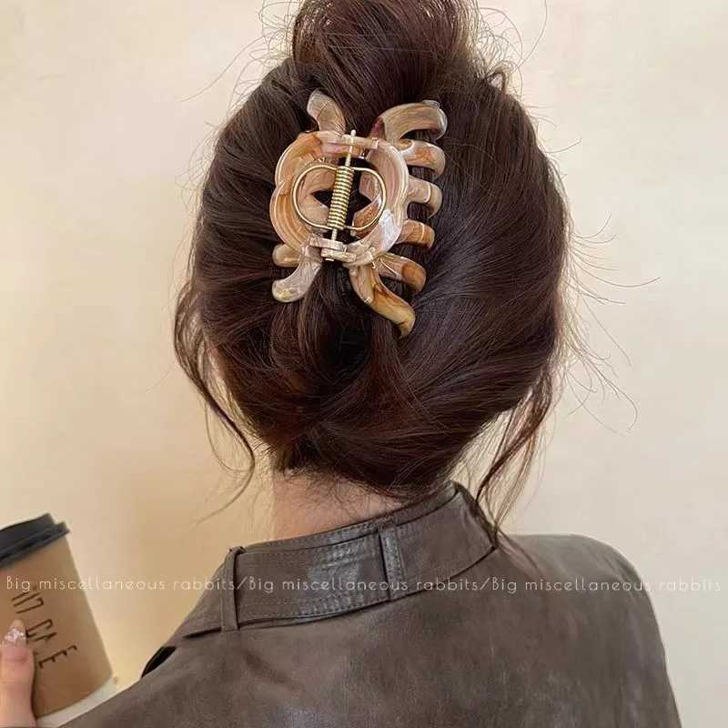 High Quality Large Pumpkin Shape Hair Claw For Women Elegant Back Head Headband Claw Clip Hair Clip Fashion Hair Accessories H260402