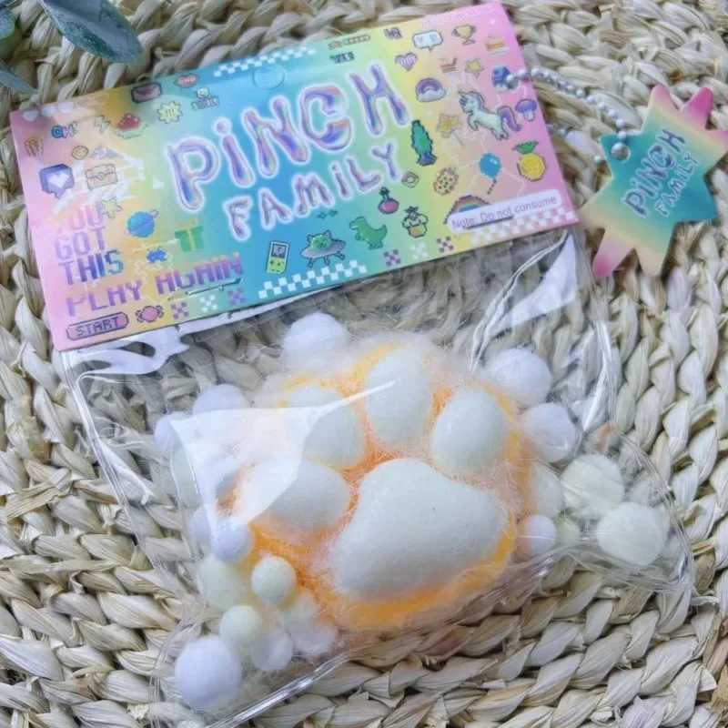 Mini Squishy Squeeze Toy Cat Foot Antistress Stress Relief Toy Decompression Mochi Fidget Girl Boys Silicone Slow Rebound Toys H260402