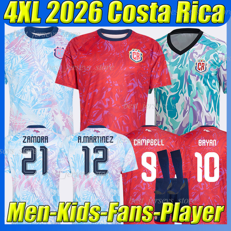4XL 2026 Costa Rica Soccer Jerseys BRYAN OVIEDOCAMPBELL UGALDE A.MARTINEZ ZAMORA J.ALCOCER W.MADRIGAL BRAN O.GALO VARGAS F.CALVO J.MORA men kids kits kit football shirt
