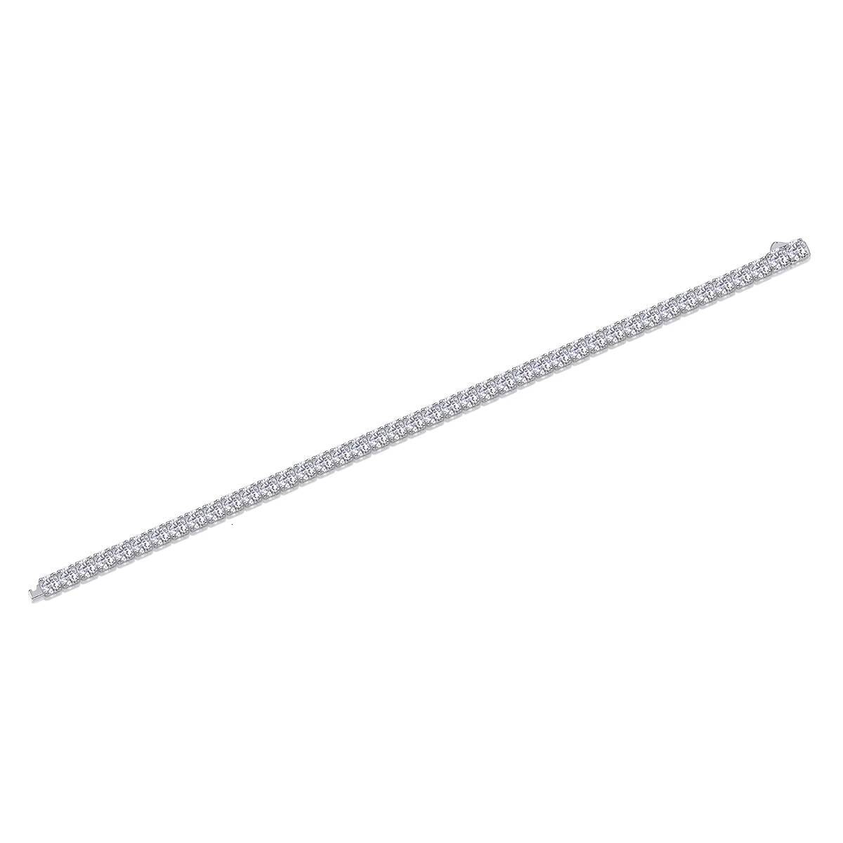 Ready to Ship 4mm Moissanite Fine Tennis Chain Bracelet Moissanite Luxury Bracelets Gemstone 925 Silver Bracelet