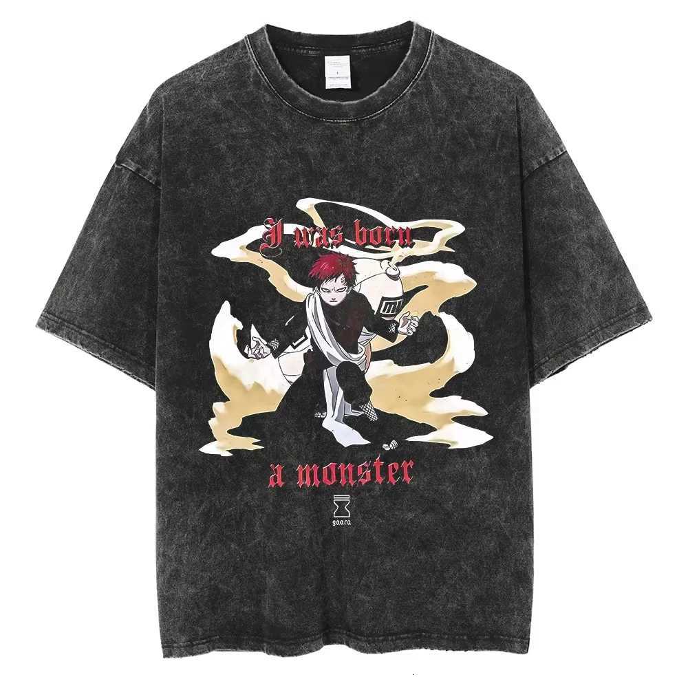 Hip Hop Streetwear Japanese Anime Naruto Print T Shirt Vintage Black T-Shirt Harajuku Cotton Casual Tops Men Short Sleeve Tshirt C260402 - view 7