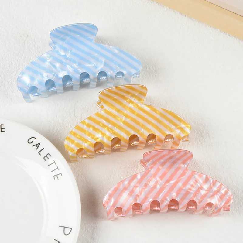 NEW 103CM Large Colorful Striped Hair Claw Korean Style Claw Clips Retro Trendy Hair Clips for Women Girls INS Hair Accessories H260402