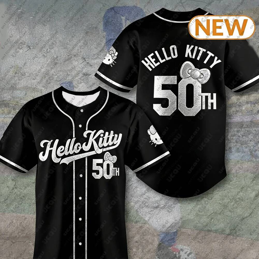 Designer Men Kids Girls Women Clothes Male Male Sportswear Breathable Hello Kitty Baseball Jersey Tee Teenager Top Gift 50 Summer Y2k Luxury Goods