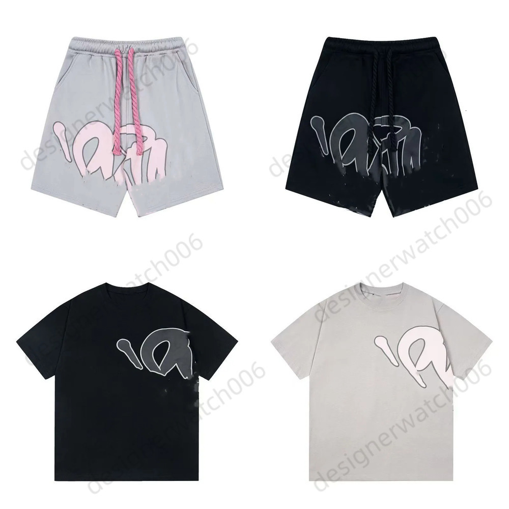 Men Shirts Synaworlds Shorts High Street Foam Letter Printed Short Sleeve Shirt Shorts Pants Suit Men Casual Sports Pant Fashion Casual Sports b5c