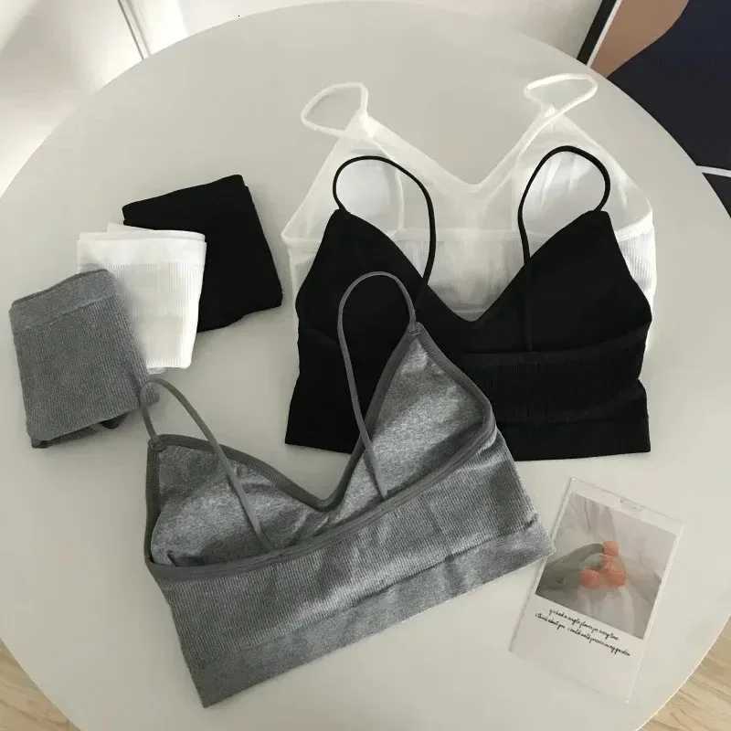 Womens Sports Bra Set Underwear Bra Korean Style Push Up No Steel Ring Bra Tube Top High Elastic Panty Set Z260402