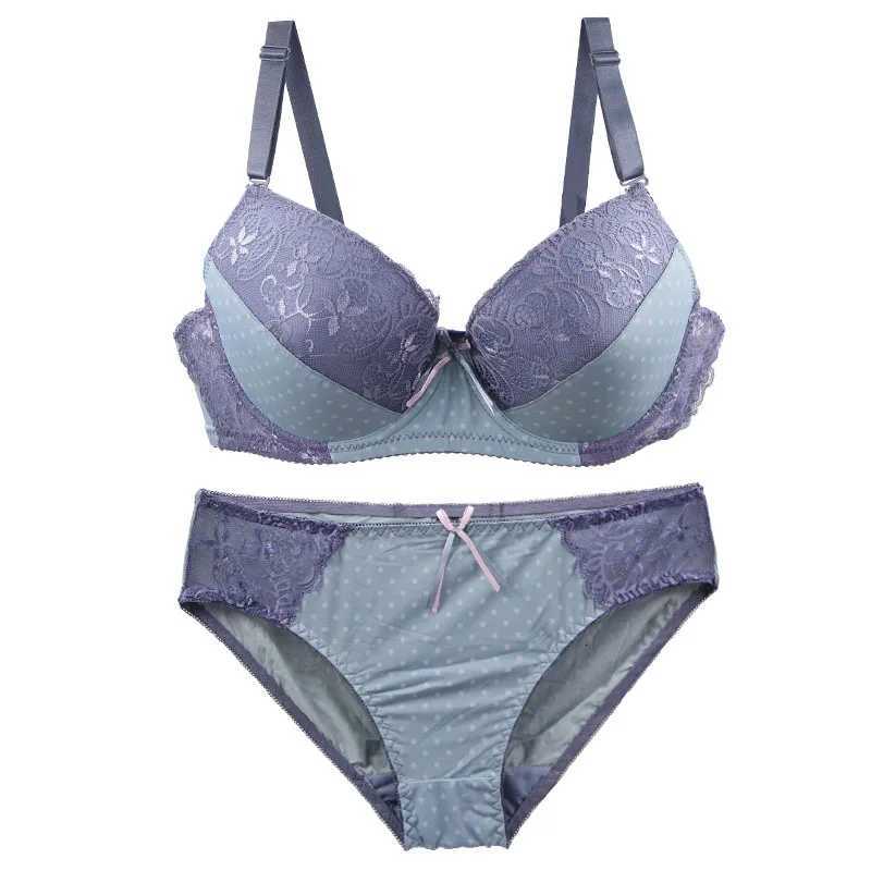 2023 New Lace Dot Floral Push Up Bra Sets For Women Underwear Plus Size Lingerie CDE Cup Underwire Brassiere Lingerie Z260402