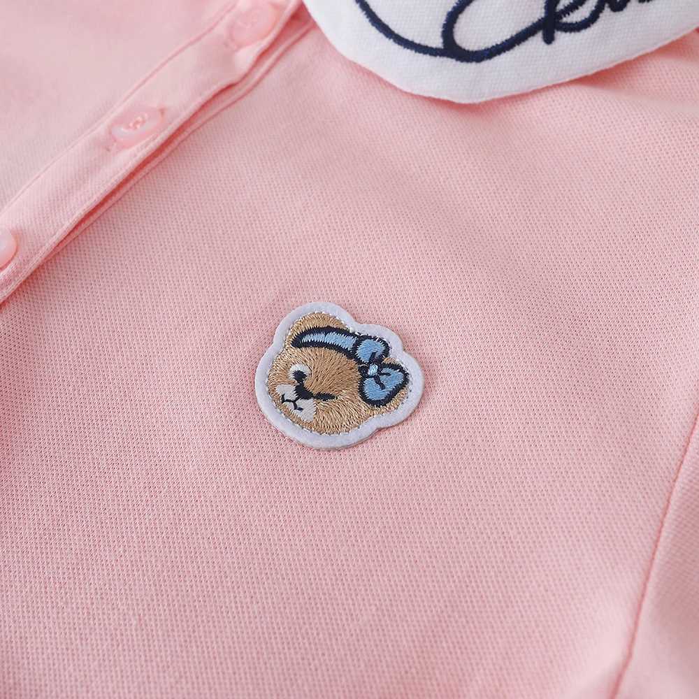 Girls Summer Dress 2024 Turn-Down Collar Clothes Children Preppy Style Embroidered School Sundress Kids 5-12 Years H260402