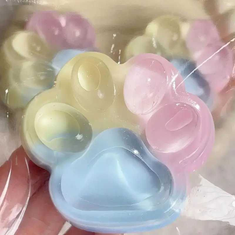 Pinch Cat Paw Cute Soft Squeeze Pinch Cat Paw Multi-Functional Sensory Cartoon Fidget Goodie Bag Stuffers For Childrens Day H260402