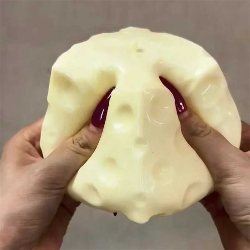 Cheese Jumbo Cube Stress Ball Big Cheese Shapeable Squeeze Ball Non-Bounce Fidget Toy ASMR Sensory Anti-Stress Gift H260402