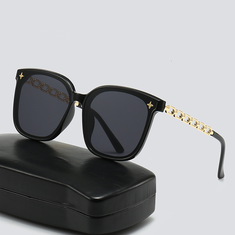 2026 New Designer Luxury Glasses - Fine Chain Style Sunglasses - High-end Sun Protection - Outdoor Sports And Leisure - Large Frame For Face Shaping