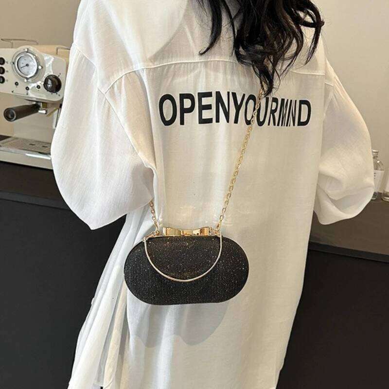 Luxury Sequined Hand-held Dinner Elegant Style High-end Chain Single-shoulder Crossbody Bag, Handbag for Wedding Party