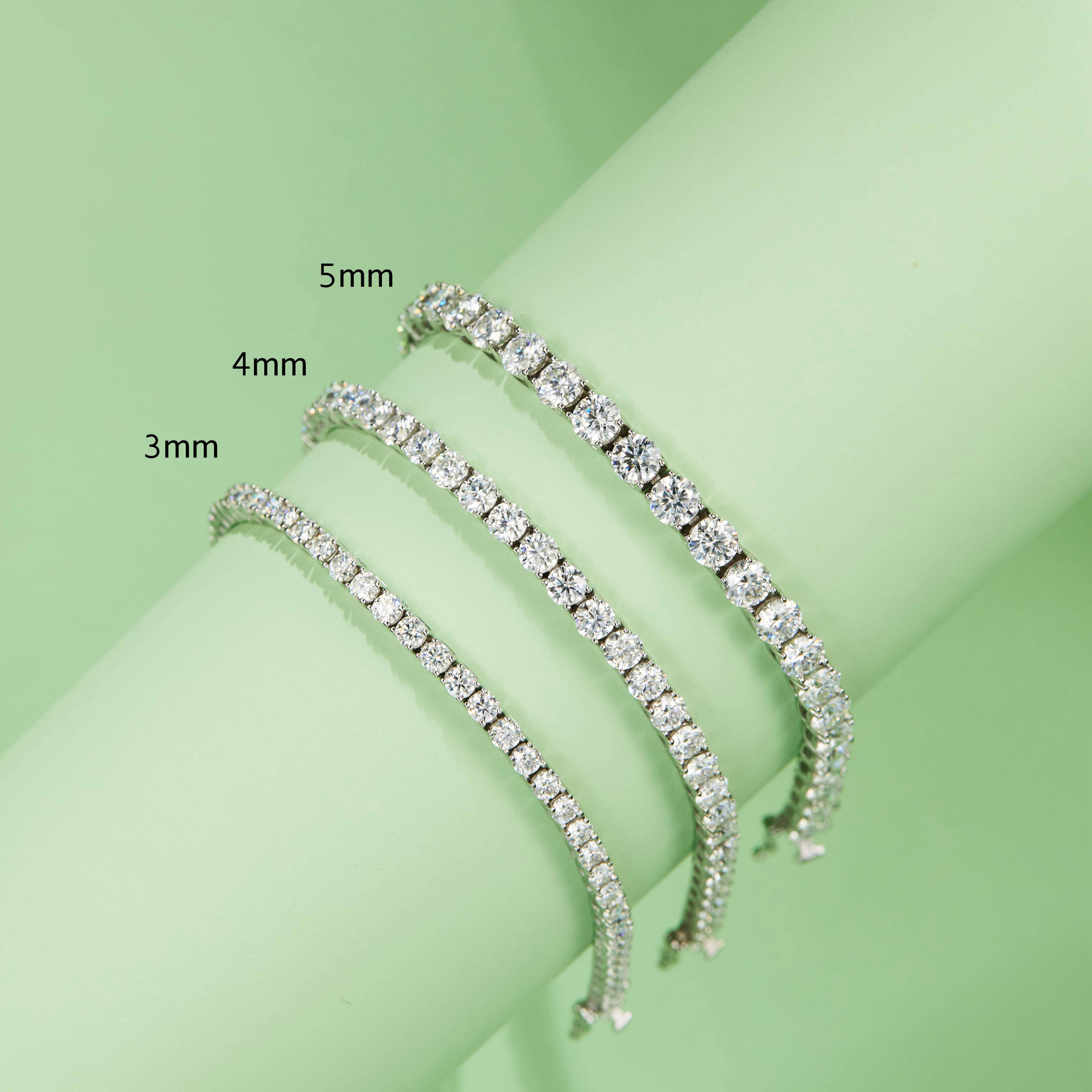 Rose Gold Moissanite Diamond Tennis Hip Hop Hip Four Claws Mens and Womens Moissanite Diamond Bracelet