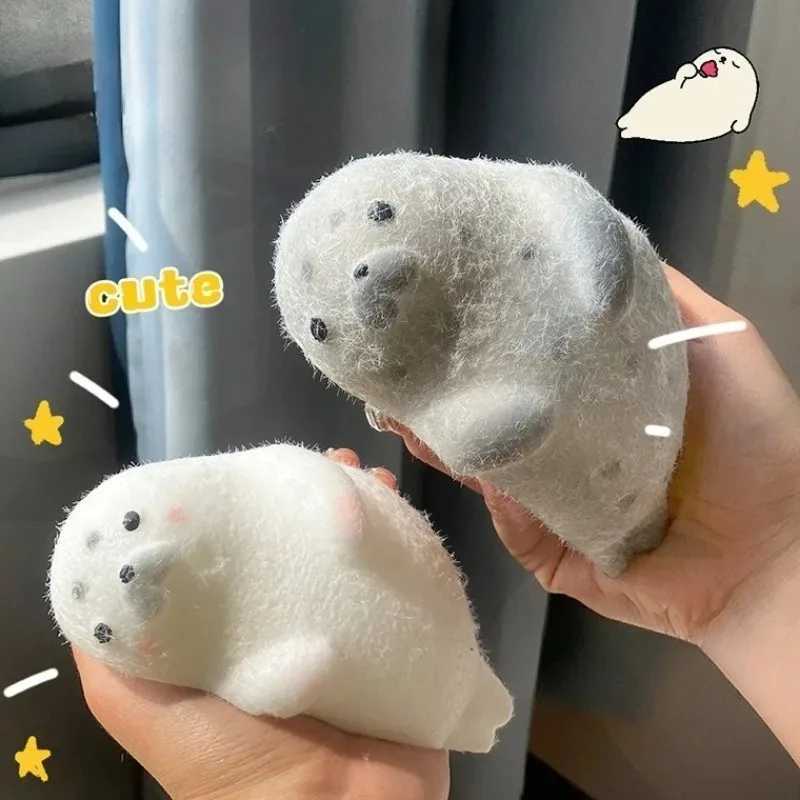 Kawaii Squishy Seal Squeeze Toys Super Soft Pinching Fingertip Toy Slow Rebound Antistress Gift Stress Relief Adult Sensory Toy H260402