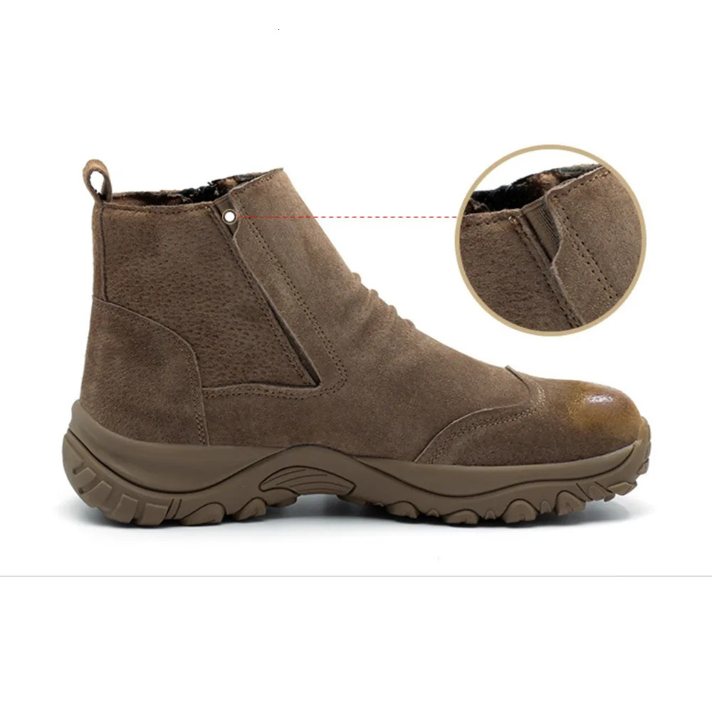 Breathable Leather One-Step Safety Shoes with Steel Toe Cap Impact Puncture Heatproof Spark-Resistant Welding Protection Durable 260402