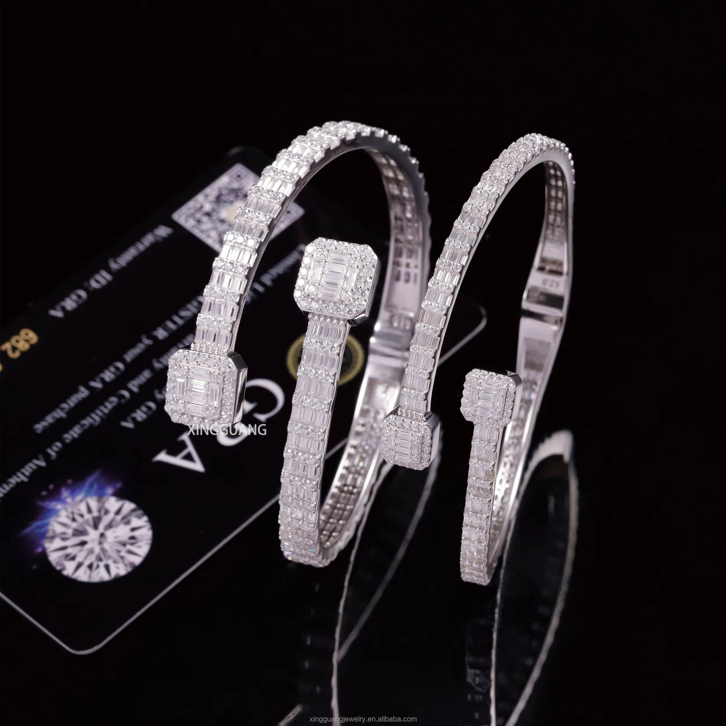 Yy Wholesale Unisexs 925 Sterling Silver Hip Hop Bracelet Cuban Link Vvs Moissanite Passes Diamond Test-for Parties Gifts
