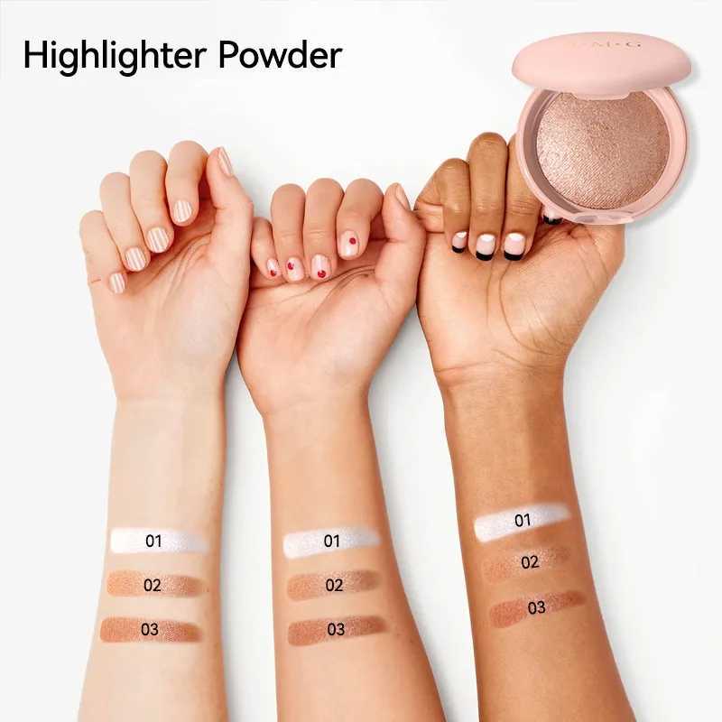 Face Highlighter Palette High Glossy Face Illuminator Palette Natural Glow Finish Pearl Shimmer Smooth Baked Powder H260402