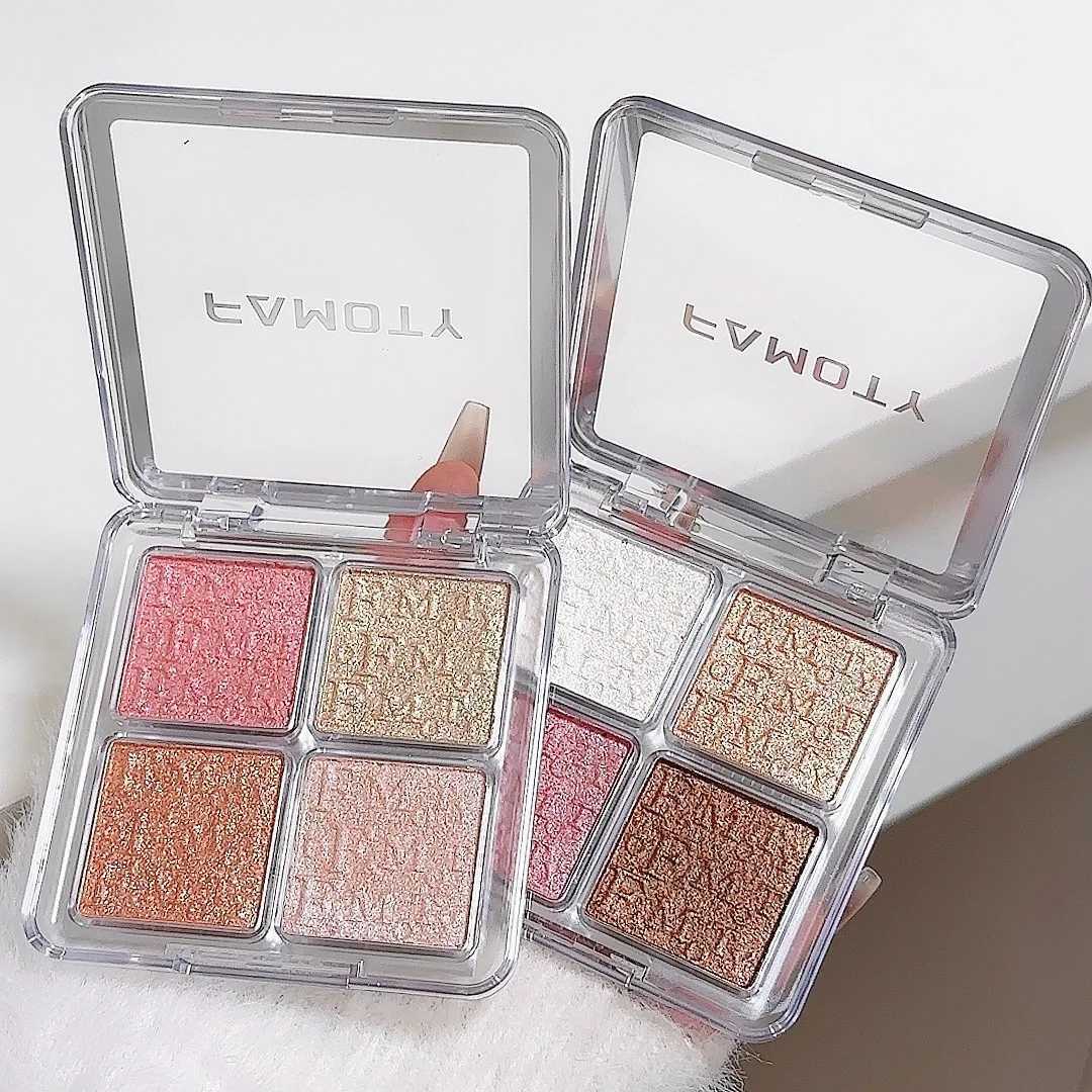 4 Color Highlighter Contour Palette Shimmer Glow Powder Brighten Skin Tone Stereoscopic Face Makeup Long Lasting Waterproof H260402