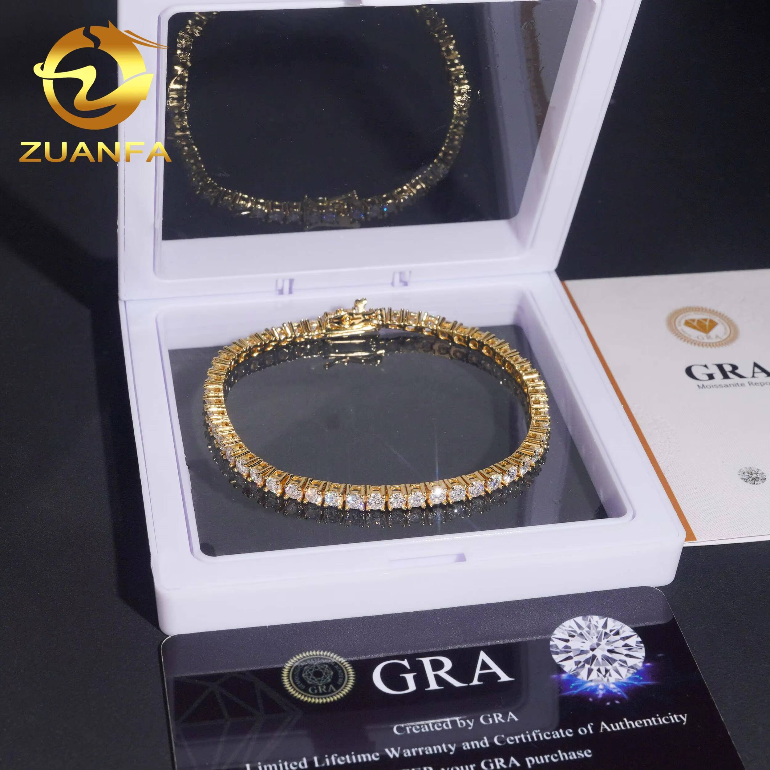 Local Stock Fast Shipping Classic Prong Setting 925 Silver 3mm VVS Moissanite Tennis Bracelet