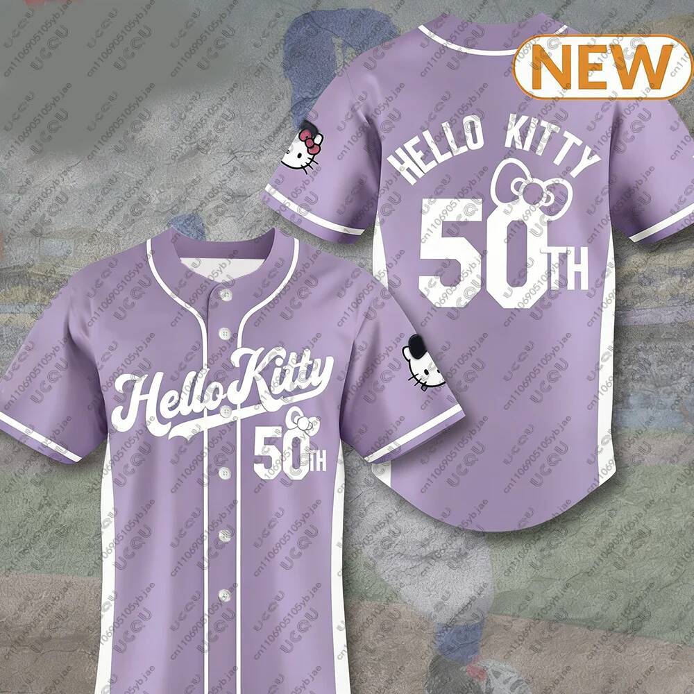 Designer Men Kids Girls Women Clothes Male Male Sportswear Breathable Hello Kitty Baseball Jersey Tee Teenager Top Gift 50 Summer Y2k Luxury Goods