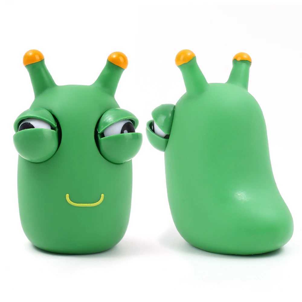 1/3 PCS Novelty Green Worm Squeeze Toys Eye Fidget Sensory Stress Relief Toys for Kids Adults Birthday Gifts H260402