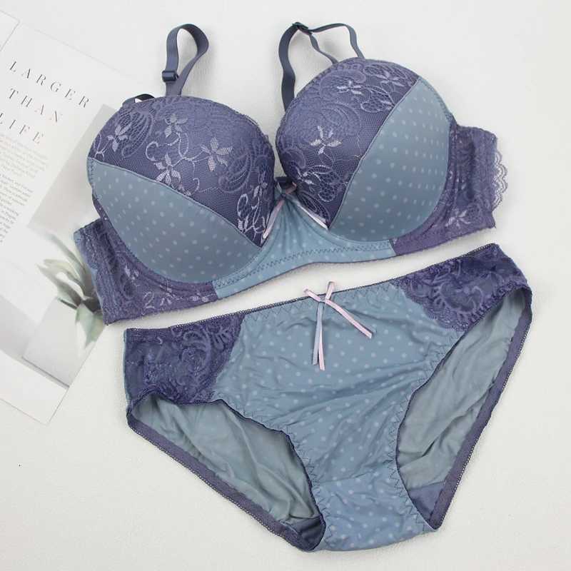 2023 New Lace Dot Floral Push Up Bra Sets For Women Underwear Plus Size Lingerie CDE Cup Underwire Brassiere Lingerie Z260402