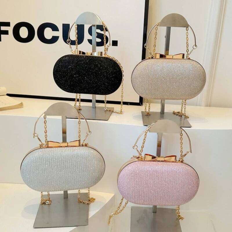 Luxury Sequined Hand-held Dinner Elegant Style High-end Chain Single-shoulder Crossbody Bag, Handbag for Wedding Party