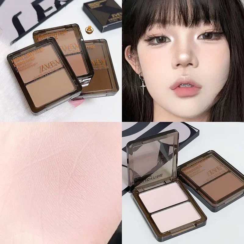 3D Bronzer Highlighter for Face Powder Texture Two-toned Contour Iluminador Natural Brighten Matte Nose Shadow Makeup Cosmetics H260402