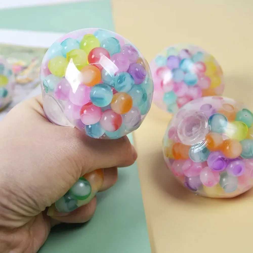 The Rainbow Bead Pressure Reducing Ball Squishy Fidget Toys Funny Stress Reliever Reduce Pressure Prop for Childrens and Adults H260402