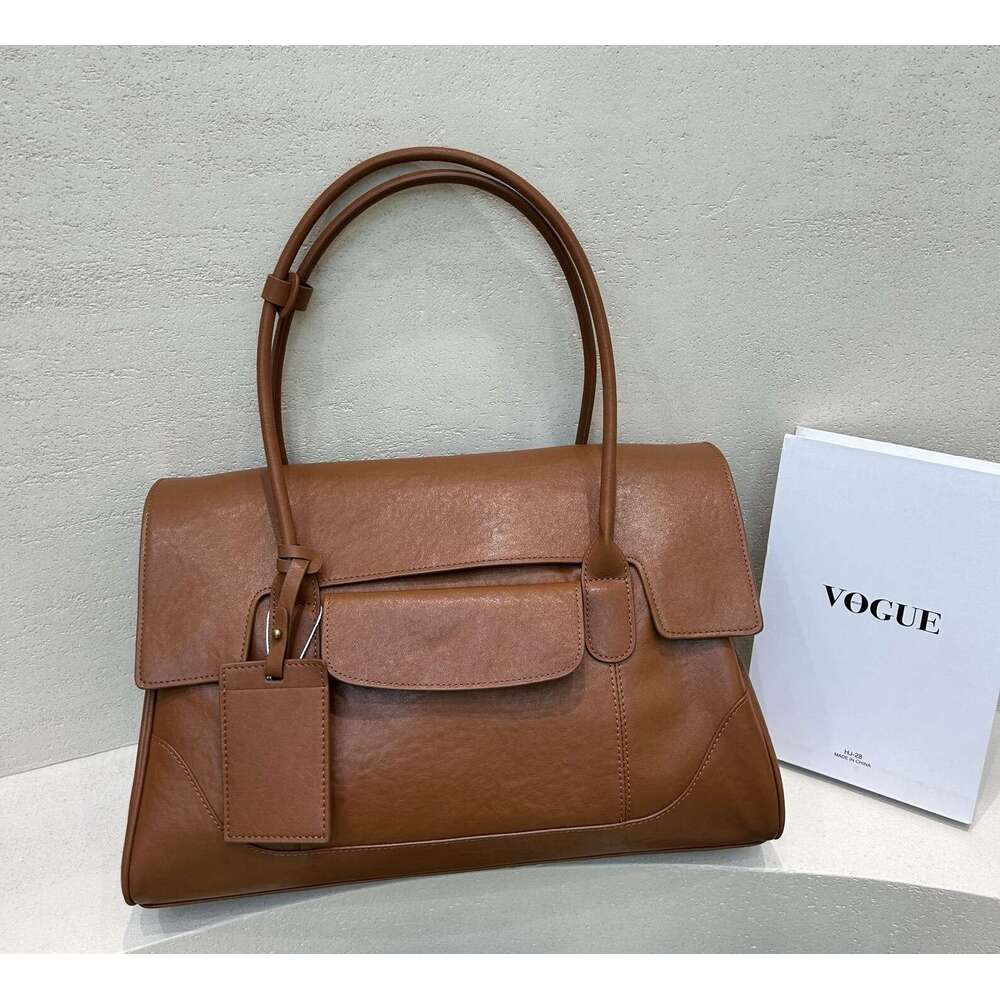 First Layer Vegetable Tanned Cowhide Tote Bag Women Large Capacity Genuine Leather Underarm Bag Luxury Shoulder Bag Ladies Handbag Hot Sale SENYY