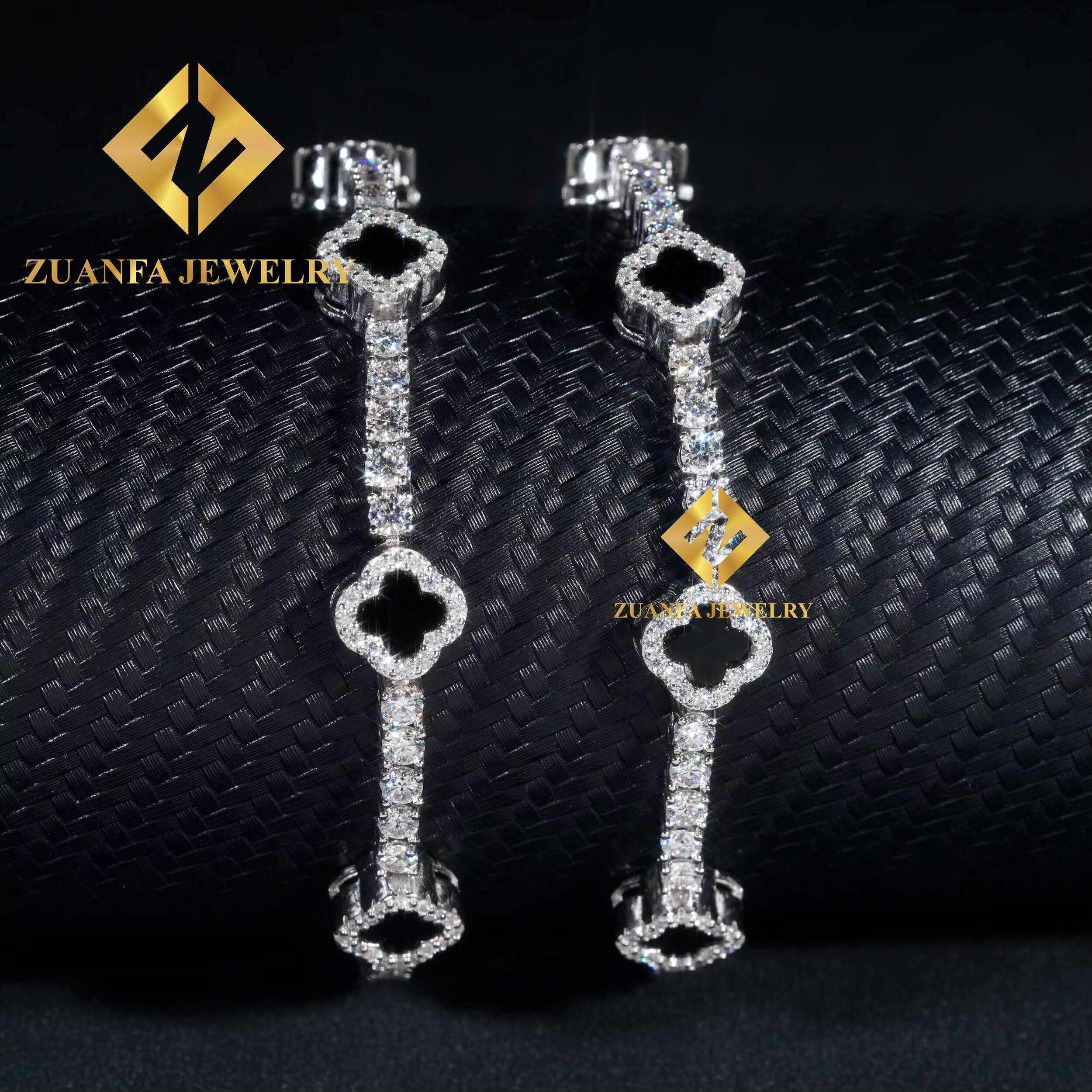 48H Shipping Fine Jewelry Hot Sale Agate Clover Bracelets Sterling Silver 925 Gold Plated Moissanite Tennis Chains Bracelet