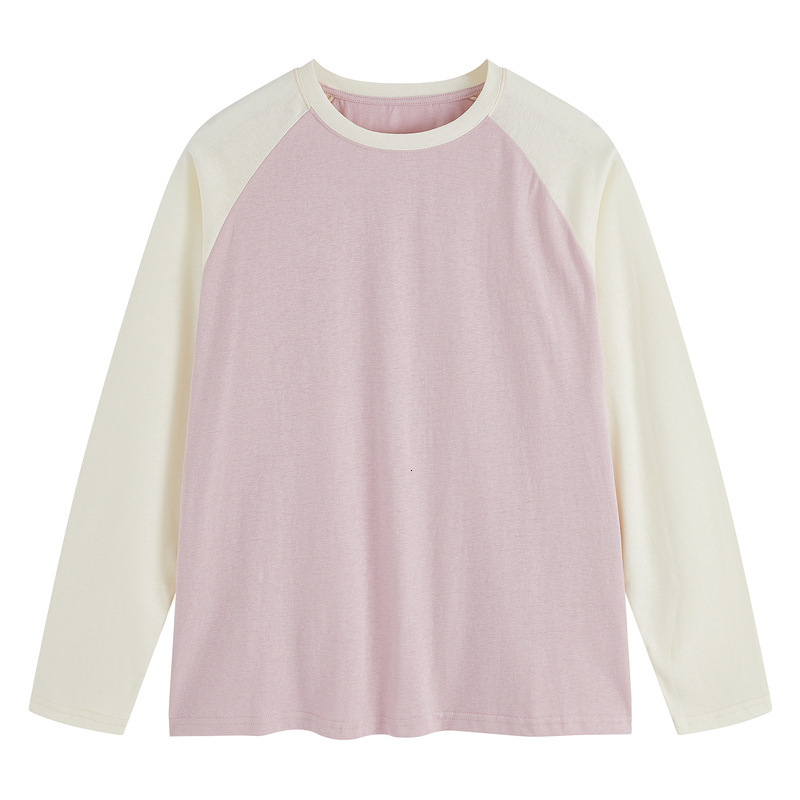 "Qilin Men's Wear" Raglan Long Sleeve T-Shirt for Men and Women, Loose Fit, Round Neck, Youthful Casual Top, 2026 Base Shirt