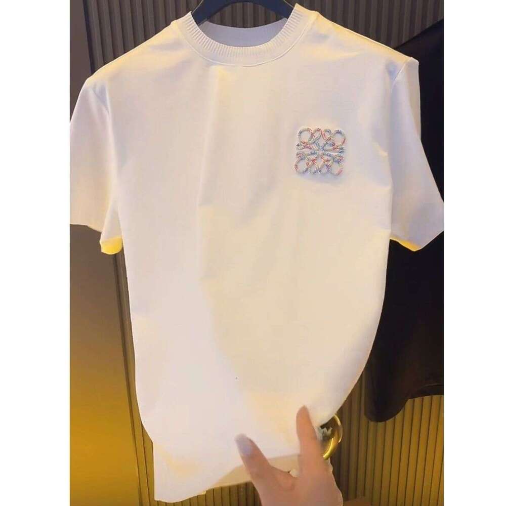 Short T-Shirt Simple Men's New Summer Half Sleeve Casual Embroidered Round Neck Top Tee Soft Breathable Daily Street wear Lightweight Fashion All