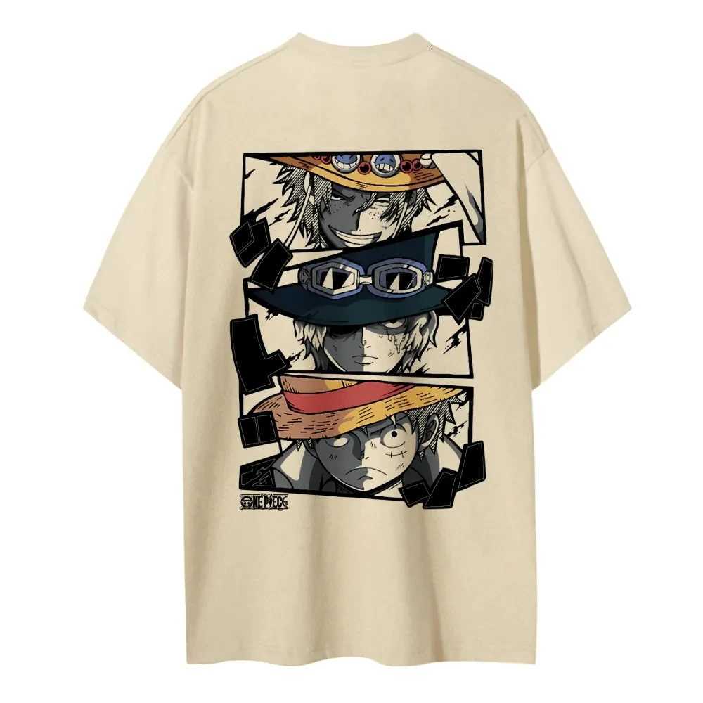 One Piece Mens Womens T-shirt Monkey D Luffy Portgas D Ace Sabo Anime Summer Spring Boys Short Sleeves Parent-child Outfits C260402
