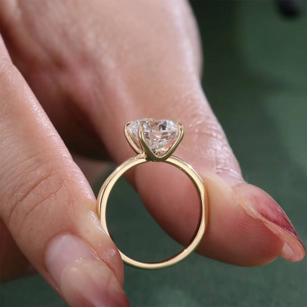 18K Yellow Gold Lab Grown Diamond Ring Engagement Rings for Women Anniversary Gifts Everyday Wear Couture Jewelry Luxury Fashion