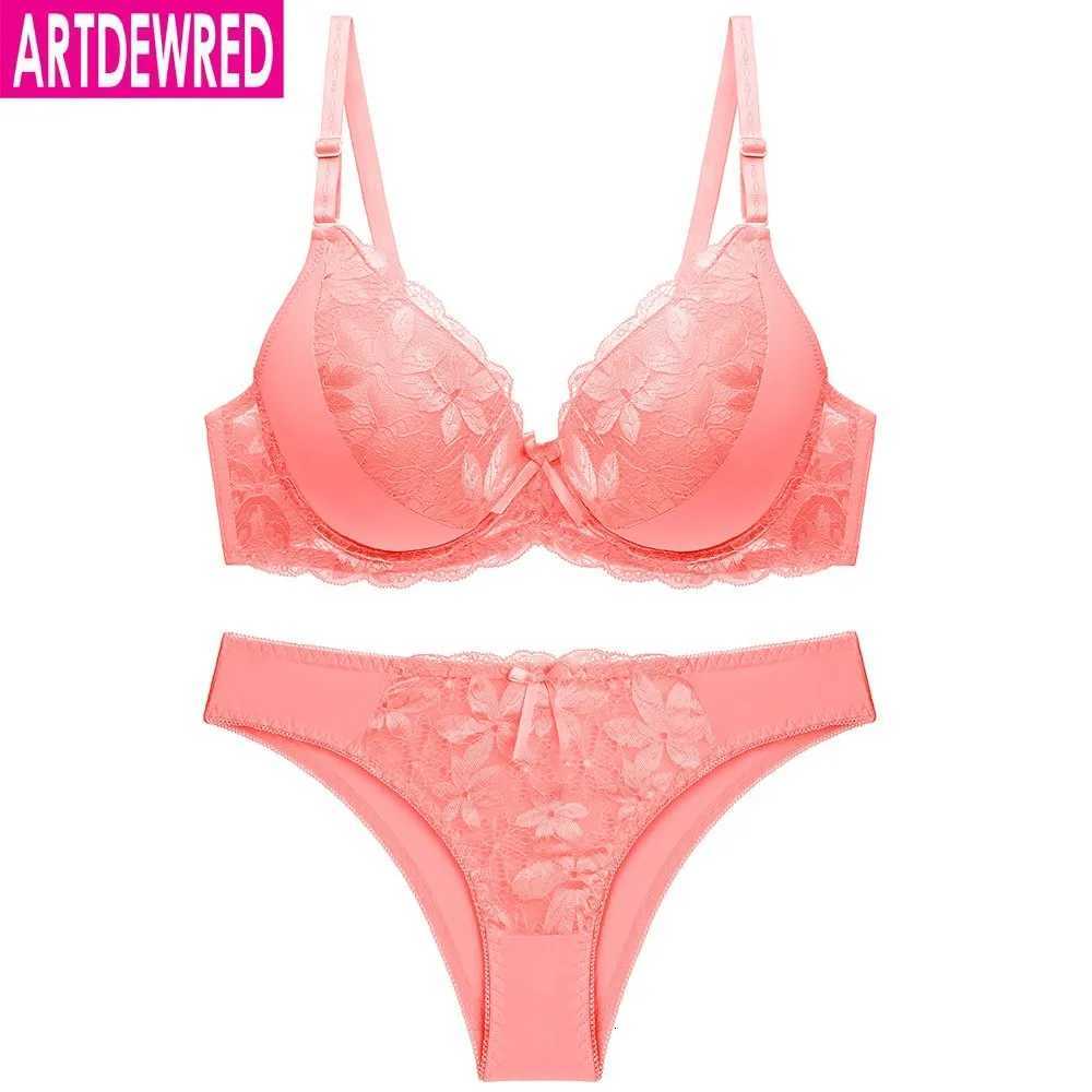 Women Lace Big Size Bra Set Plus Size Push Up Underwear Set 7 Color Push Up Bra Brief Set C D Cup Brassiere Panty Set Z260402