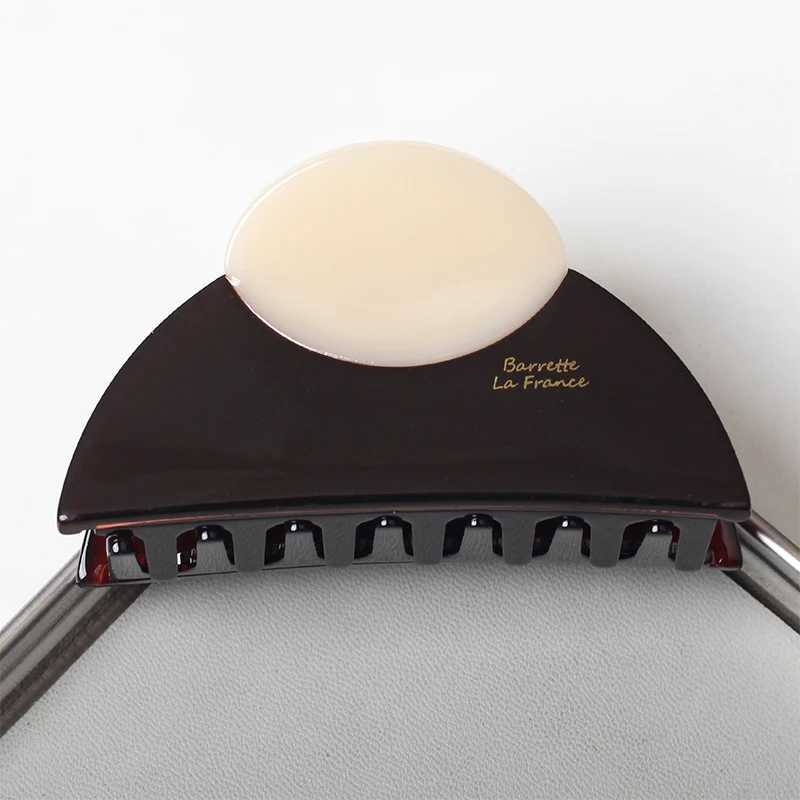 1pc Thick Acetate Piece Hair Clip Shell-style Gilt Amber Claw Clip Sh Clip Hair Accessory H260402