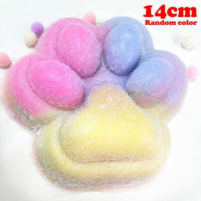 Gradient Color Cat Paw Pinch Decompression Toy Squishy Fidget Toy Relax Squeeze Toy Slow Rebound Stress Relief Cat Claw Toy 14CM H260402