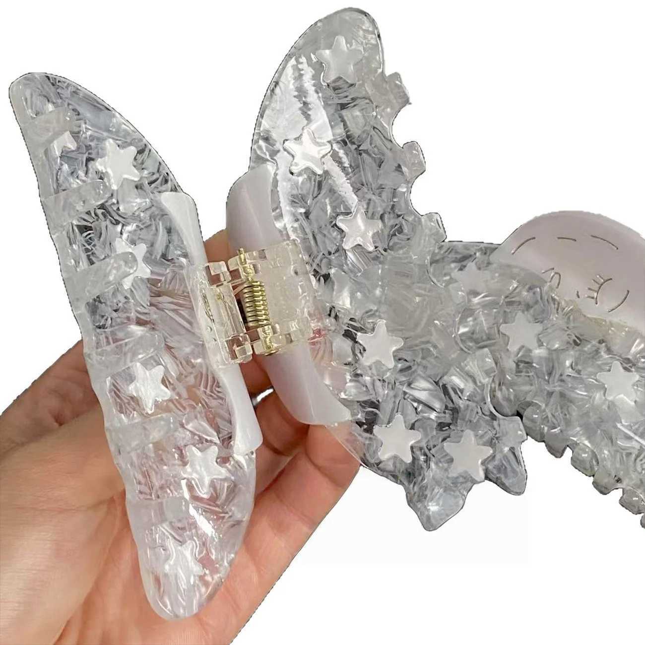 1PC Niche Sunflower Moon and Silvery White Star Acetate Claw Clip High-end and Fashionable Hair Clip for Back-of-the-Head Updo H260402