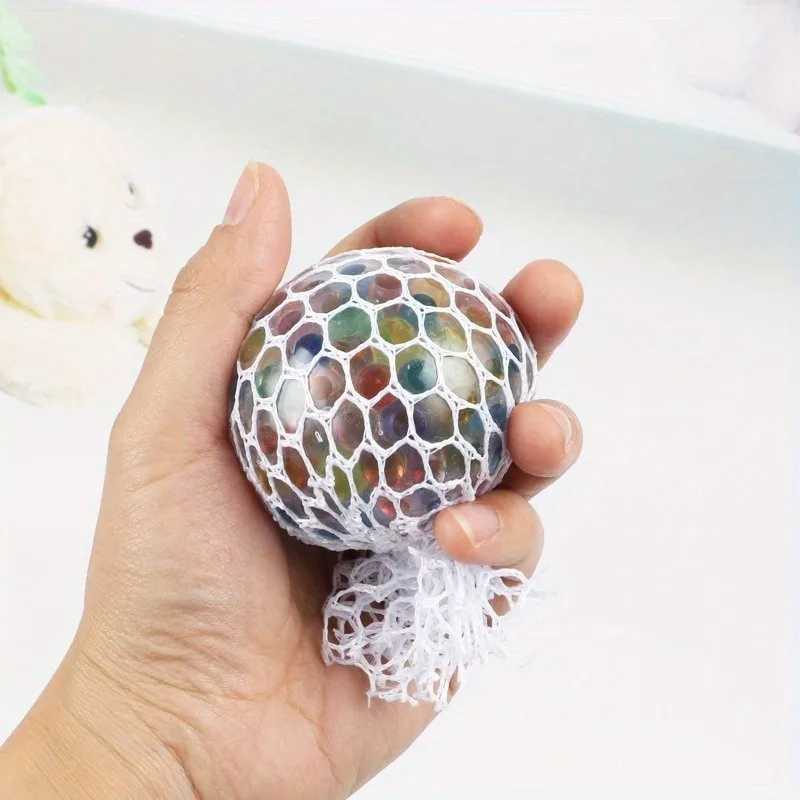 Rainbow Bead Squishy Stress Ball - Fidget Sensory Sticky Toy Stress Relief for Adults Perfect Party Favors Gifts H260402