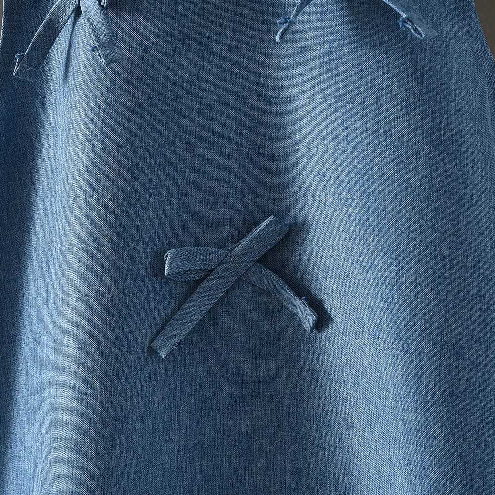 Blue Summer New Casual Girls Clothes Round Neck Sleeveless Bow Lace Vest Princess Dress for Girls Aged 3-7 Korean Version H260402