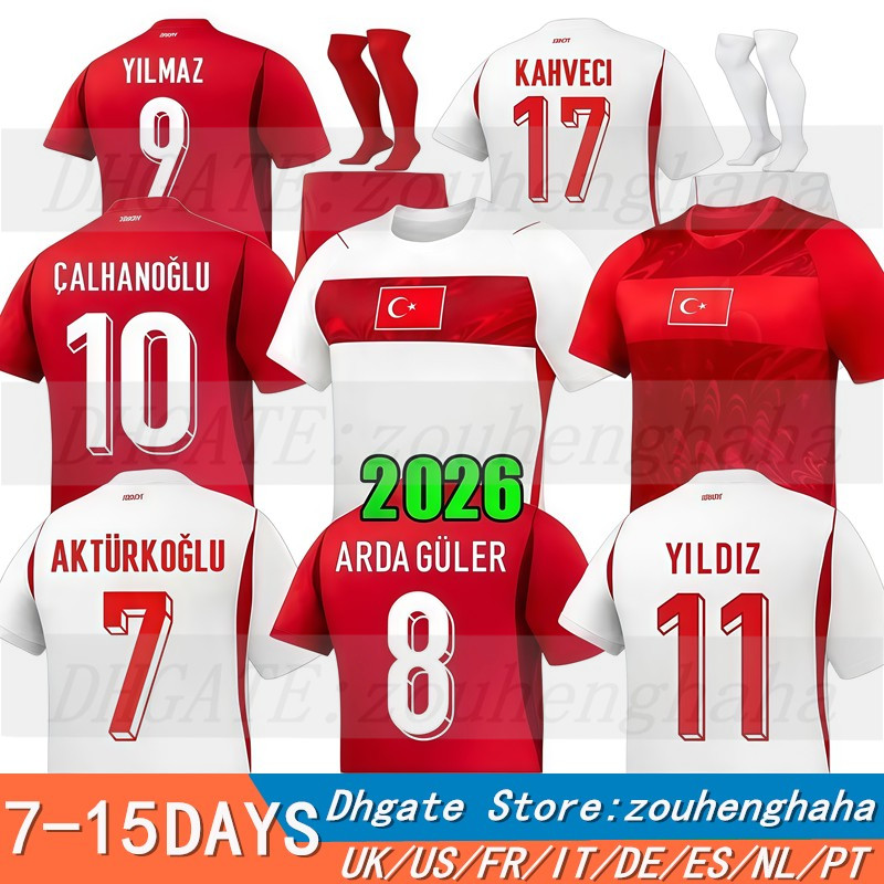 2006 Turkey YILDIZ Soccer Jerseys 26 27 Turkiye Home Away Men kids Players Fans Football Jersey Shirts kit Kit DEMIRAL Kokcu Calhanoglu ARDA GULER