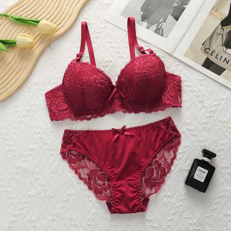 Lace Bras Set For Womens brs panty sets Female Lingerie Embroidered 34/75 36/80 38/85 BCD Cup Underwear Z260402