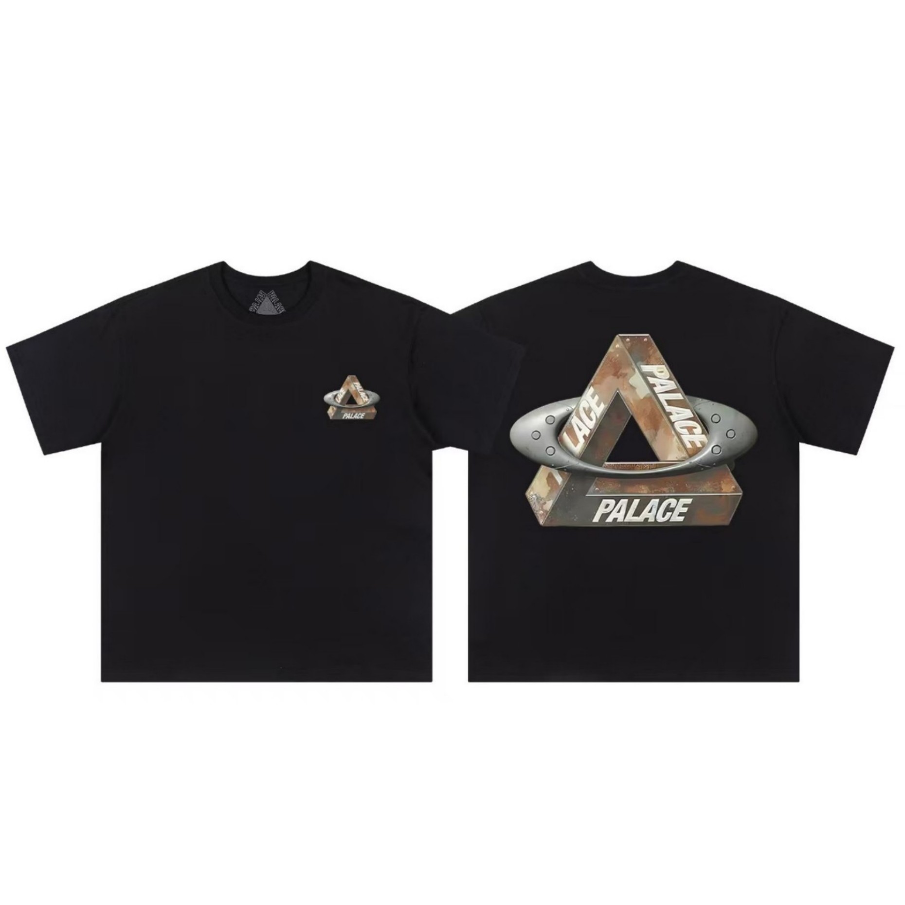 Cross Designer foreign trade European and American trendy brand palacely triangular double-yarn printed high-quality unisex casual short-sleeve T-shirt Eur Size