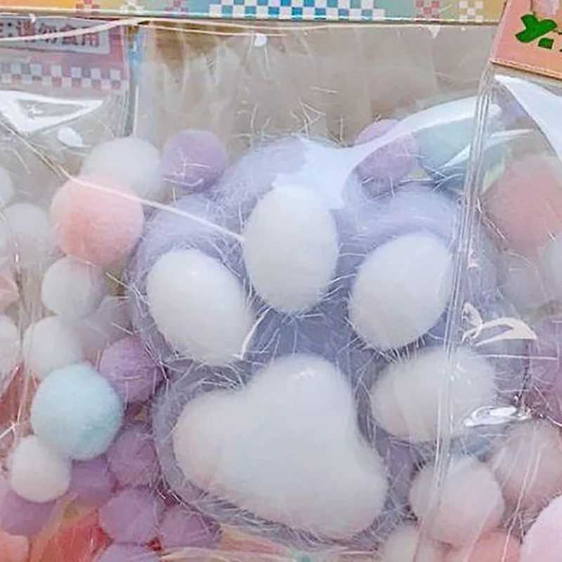 1PC DIY Accessories Squishy New Fidget Toy Mini Kawaii Plush Cat Paw Small Pig Rabbit Cute Pink Cat Foot Decompression Props H260402