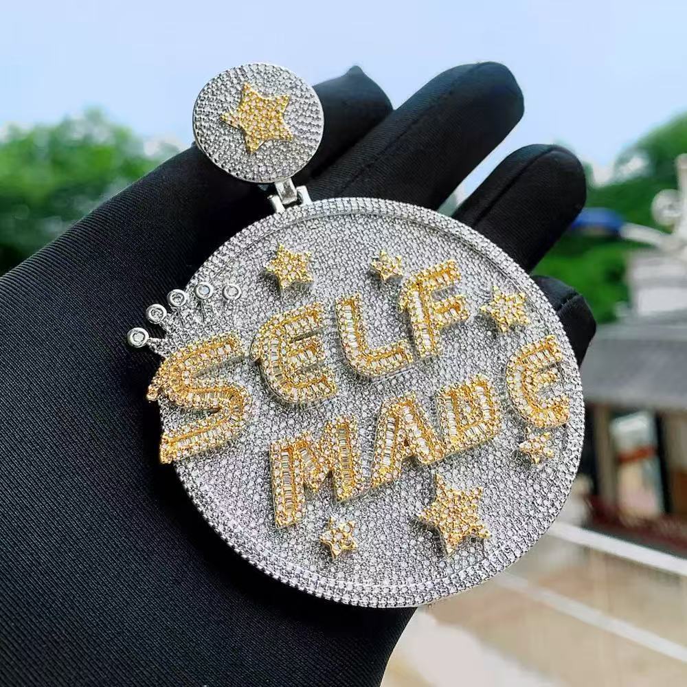Customizable 925 Silver Moissanite Diamond Pendant Iced Out Jewelry for Cuban Link Chain Unique Letter Design Pendants Charms