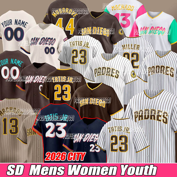 San Diegos Padres Jersey 23 Fernando Tatis Jr. 2026 City Connect Nick Castellanos Manny Machado Jackson Merrill Bogaerts Joe Musgrove Cronenworth Darvish Cruz 4XL