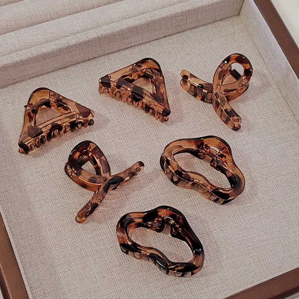 4PC Set European American Style Leopard Print Small HairClaw Clips for Women Girls Retro Hair Accessories Headwear H260402