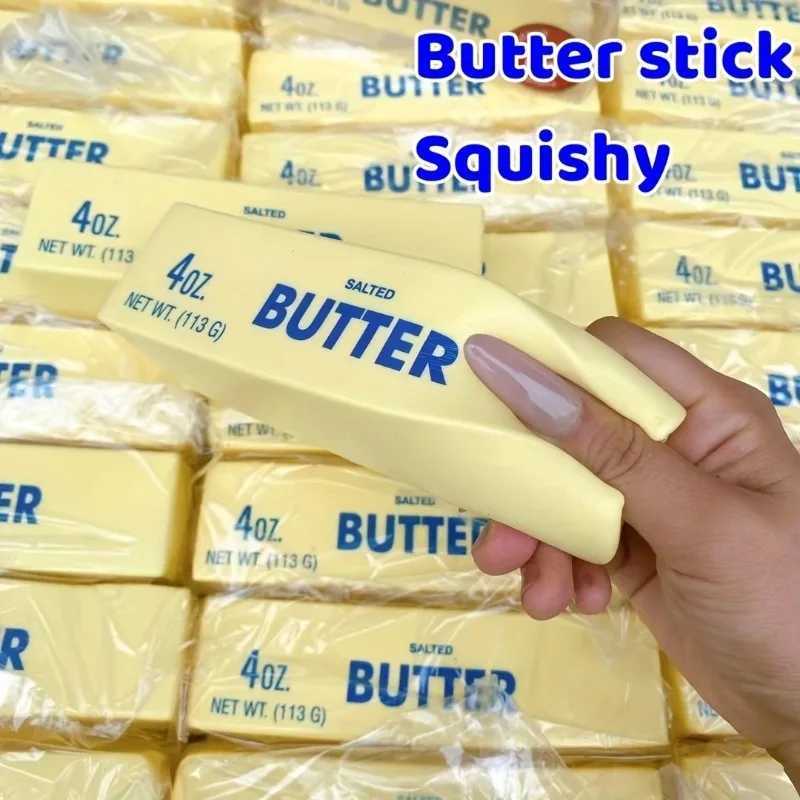 1PC Squishy Butter Stick Soft Yellow 4oz Toy with Creamy Scent - Perfect for Play and Sensory Fun H260402
