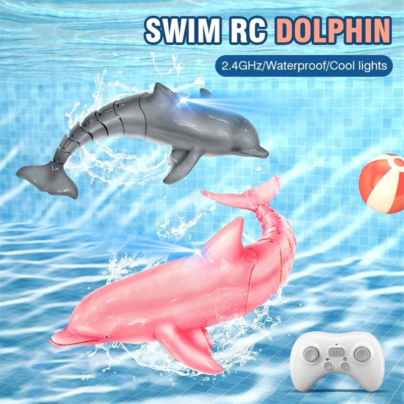 24G Rc Dolphin Fish Toy Light Water Pool Electric Waterproof Remote Control Swimming Animal Toys Gift 260326