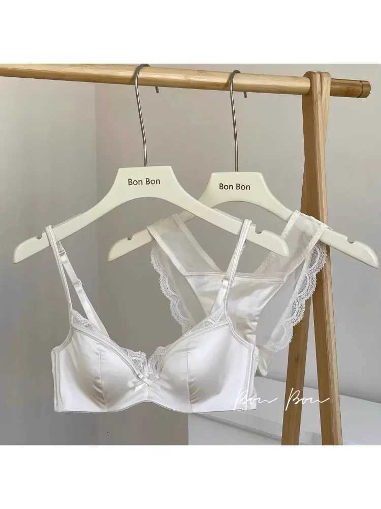 YUQI French Luxury Silk Bra for Small Bust Women Adjustable Slimming Bralette Panty SetComfort Sheer Lingerie set bra Z260402